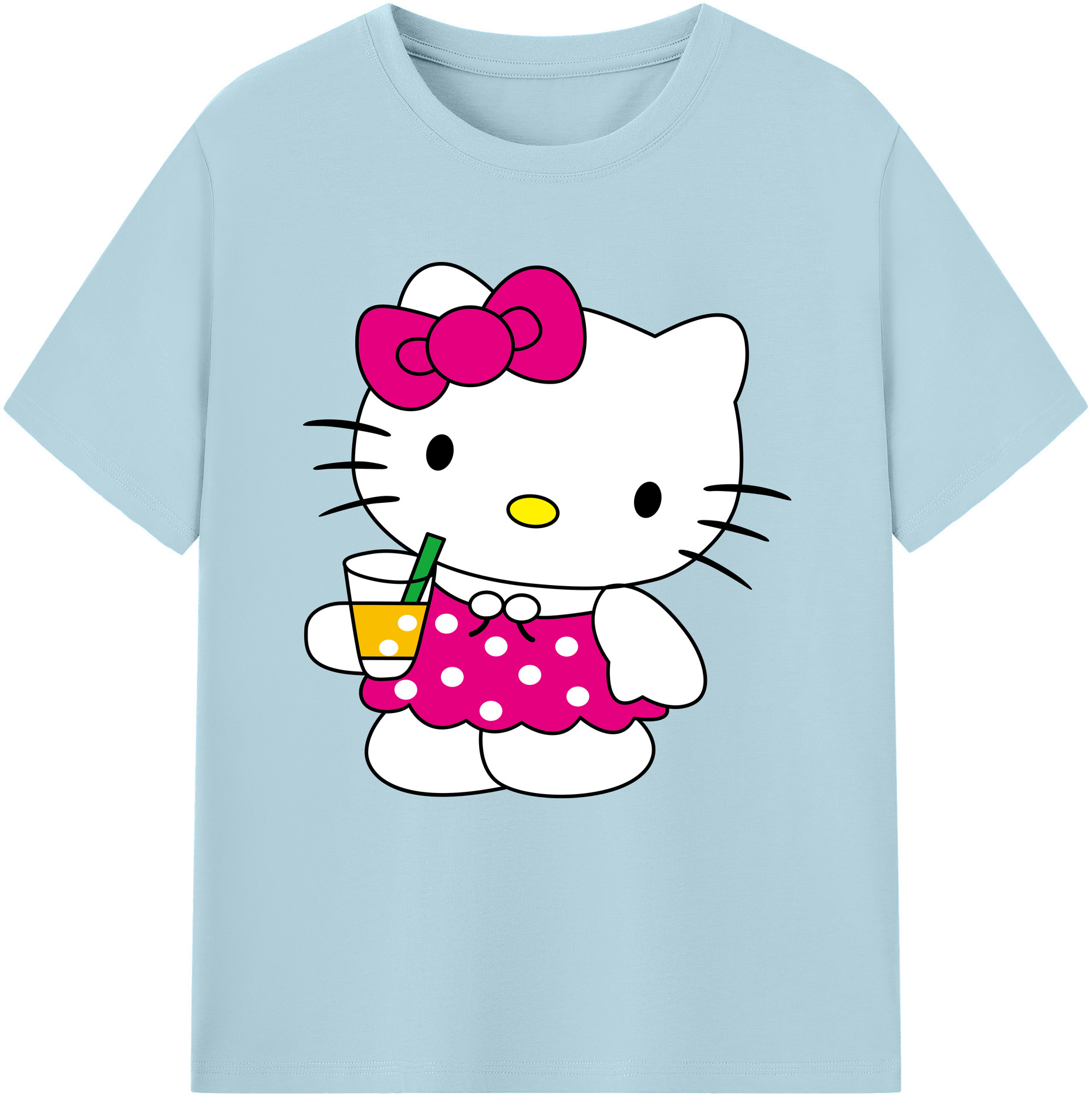 （画像用） Hello Kitty ハローキティ 綿100％半袖Tシャツ（フロントプリント）